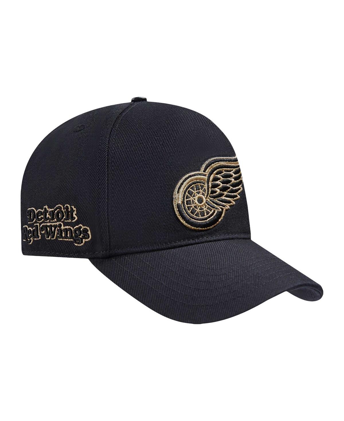 Shop Pro Standard Men's Black Detroit Red Wings Metallic Logo Pinch Front Adjustable Hat