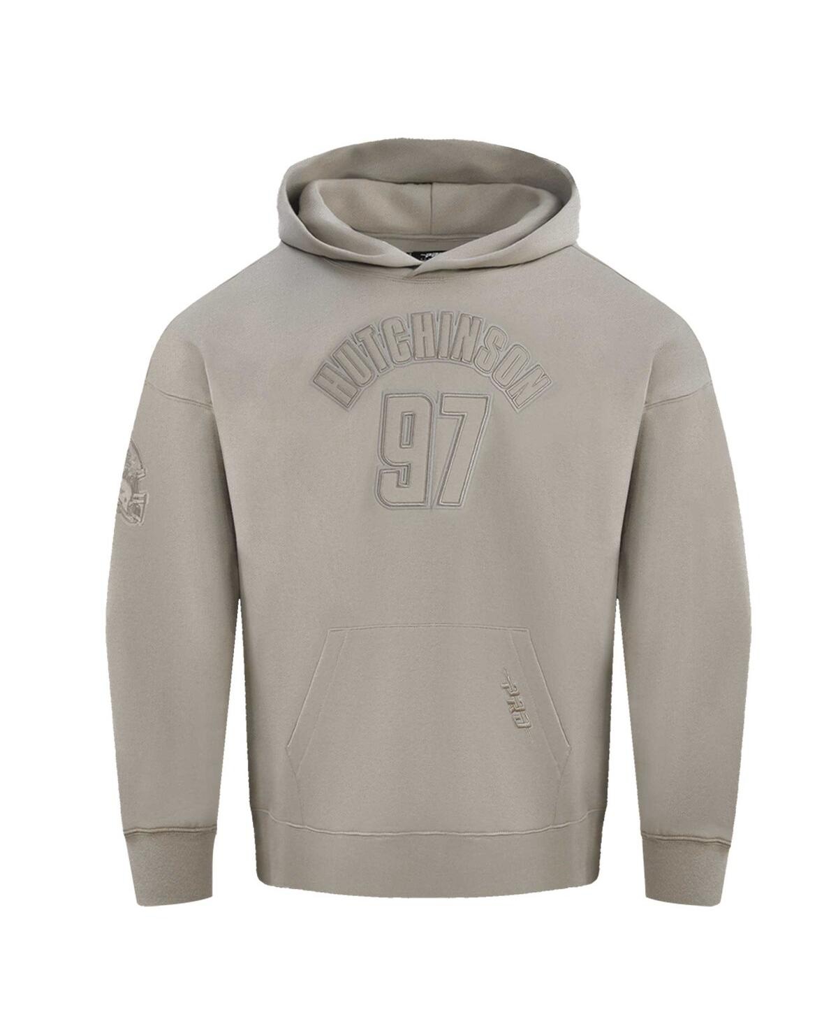 Pro Standard Men's Aidan Hutchinson Tan Detroit Lions Player Name Number Pullover Hoodie In Tan