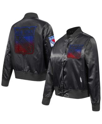 Pro Standard - Women's Black New York Rangers Rhinestone Jewels Satin Full-Snap Jacket