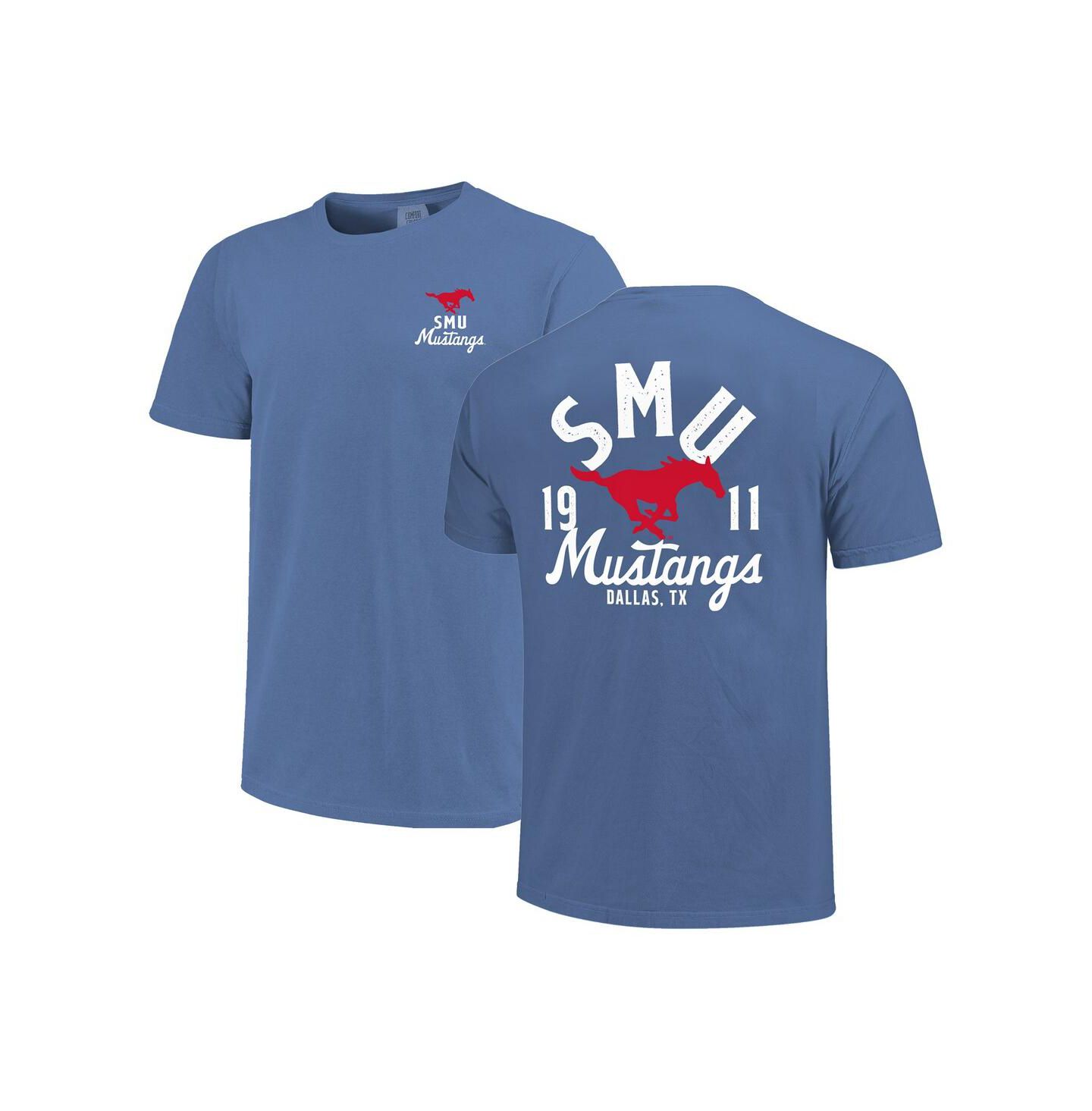 Мужская футболка Image One Royal SMU Mustangs Comfort Colors Mascot Overlay — фото 1