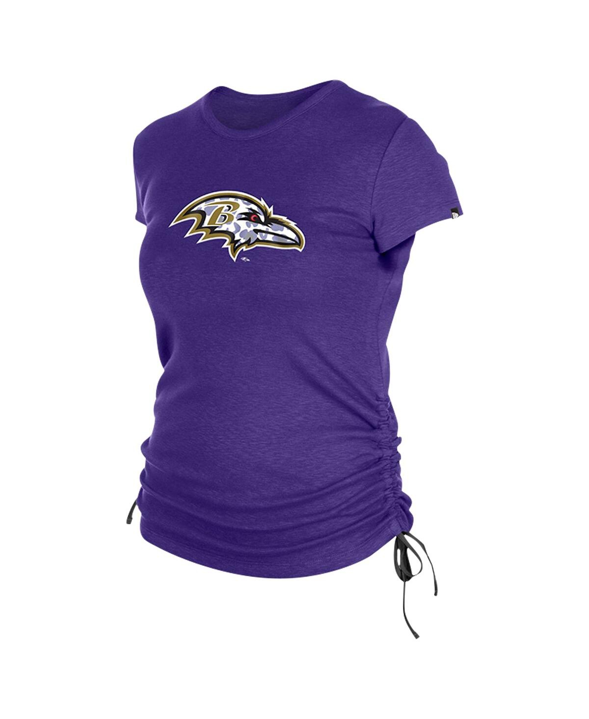 NEW ERA WOMEN'S PURPLE BALTIMORE RAVENS RUCHED SIDE T-SHIRT 