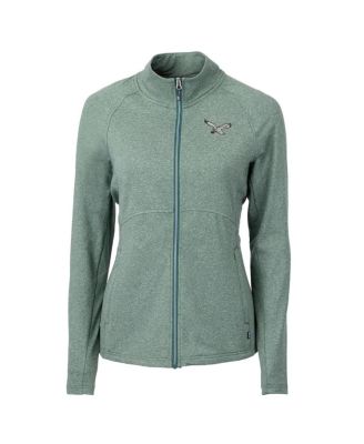 Women's Heather Green Philadelphia Eagles Gridiron Classics Logo Adapt Eco Knit Heather Full-Zip Jacket