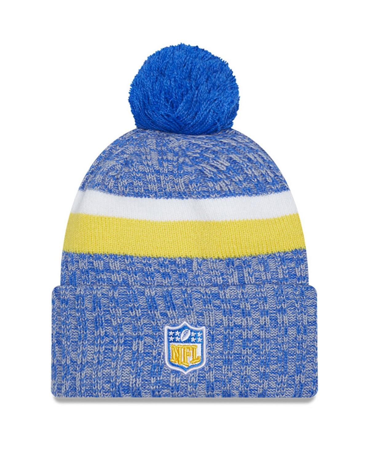 New Era Big Boys And Girls Royal Los Angeles Rams 2023 Sideline Cuffed Knit Hat With Pom In Royal