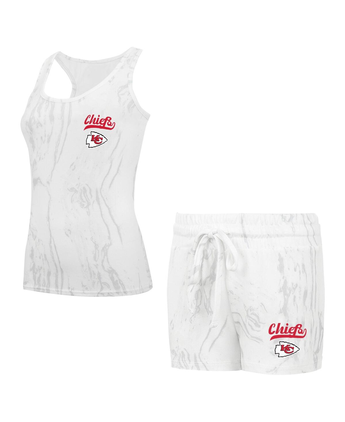 Concepts Sport Women's Kansas City Chiefs Quartz Hacci Knit Tank Top Shorts Sleep Set In White