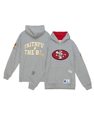 Mitchell & Ness - Men's Heather Gray San Francisco 49ers Team Origins Fleece Pullover Hoodie