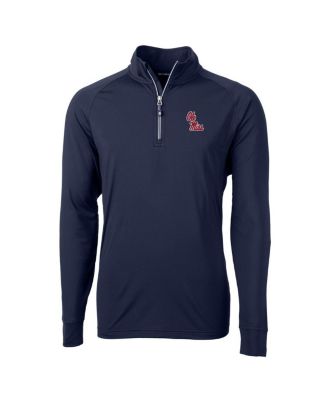 Cutter & Buck - Men's Navy Ole Miss Rebels Adapt Knit Quarter-Zip Pullover Jacket