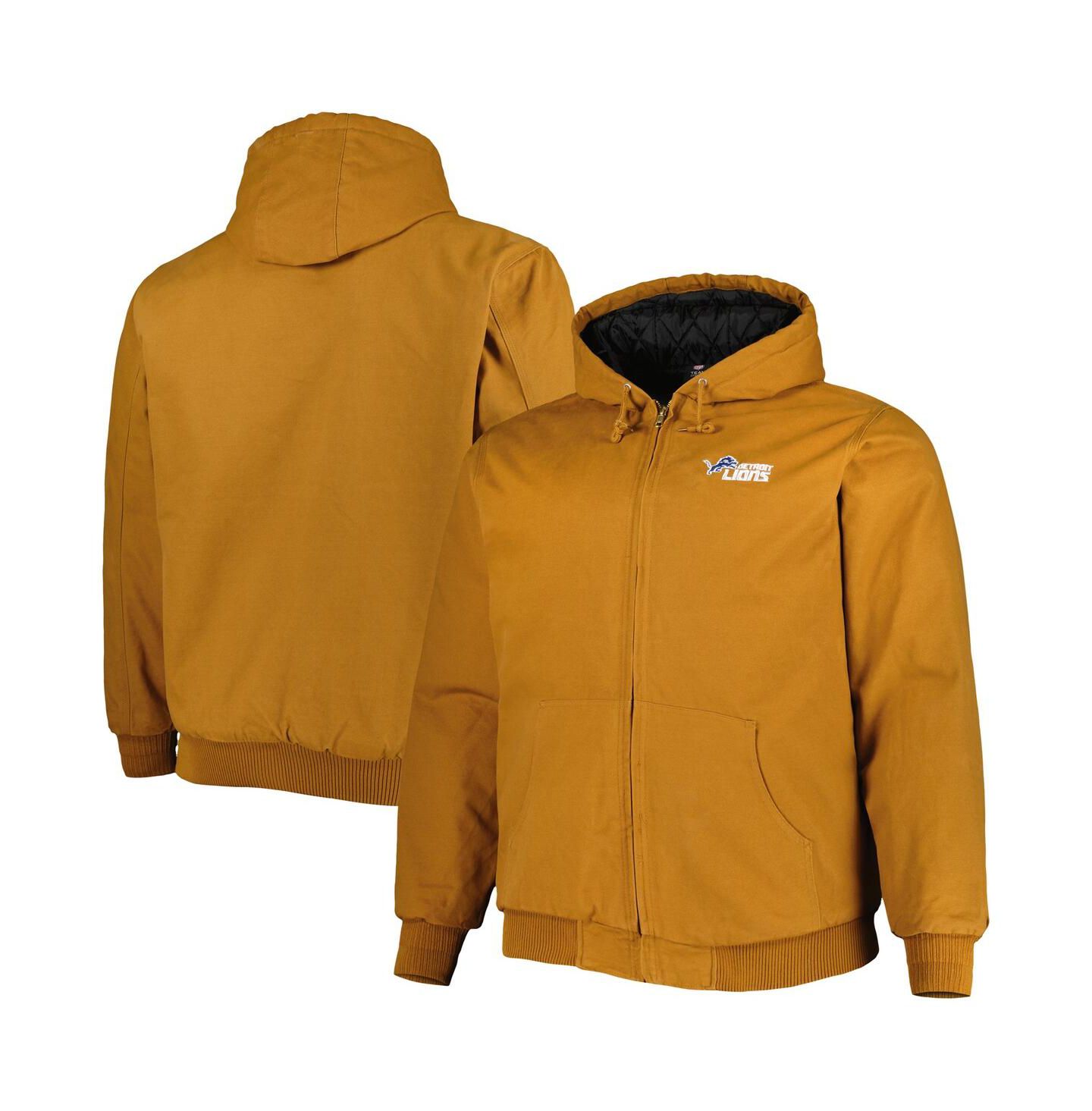 Мужская куртка Dunbrooke Tan Detroit Lions Big & Tall Dakota Canvas Full-Zip — фото 1