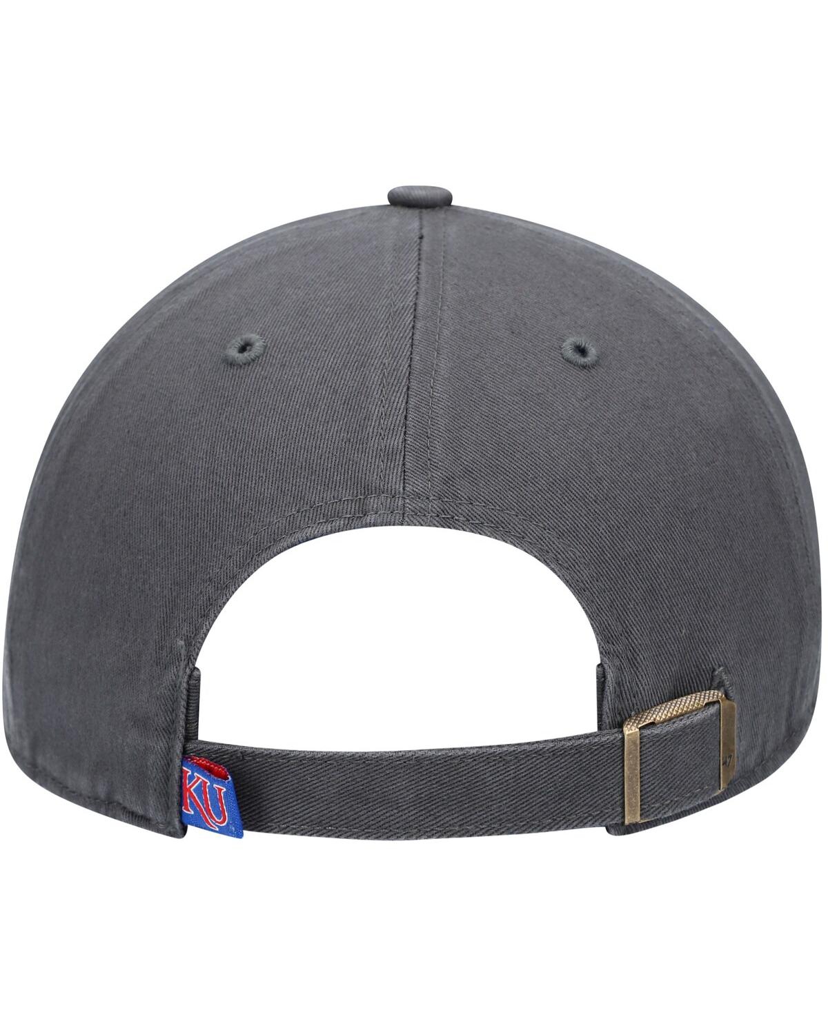 47 Brand Men's Charcoal Kansas Jayhawks Vintage Clean Up Adjustable Hat In Charcoal