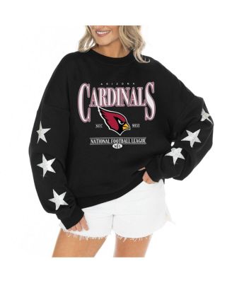 Gameday Couture - Women's  Black Arizona Cardinals Rhinestone Star Sleeve Settle the Score Tri-Blend Pullover