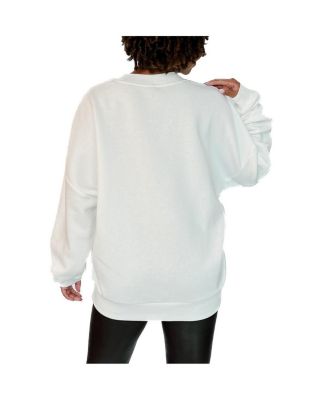 Women's White UConn Huskies Premium Fleece Drop Shoulder Pullover Sweatshirt