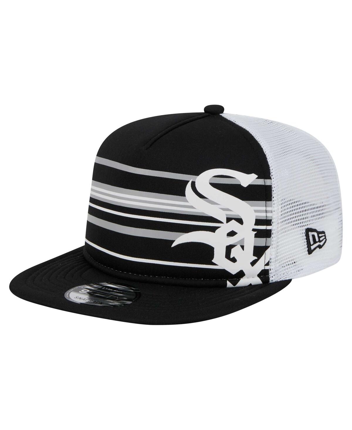 New Era Men's Black Chicago White Sox 9fifty A-frame Trucker Snapback Hat In Black