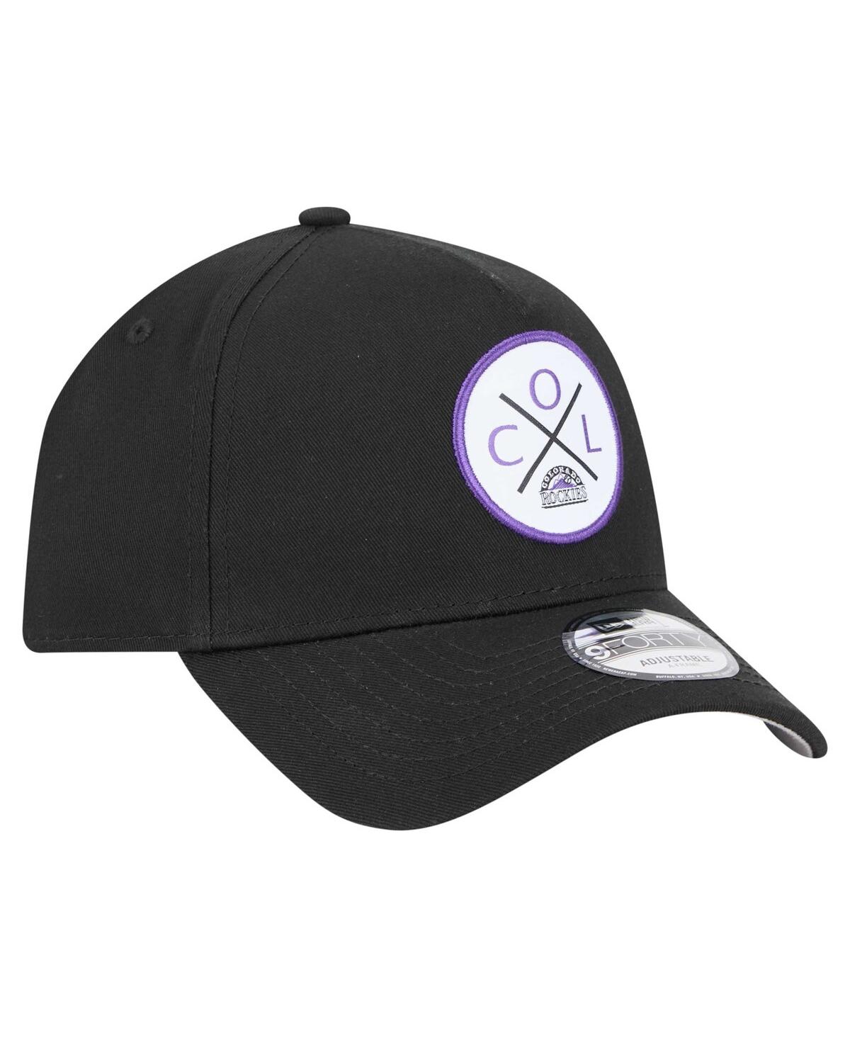 NEW ERA MEN'S BLACK COLORADO ROCKIES 9FORTY A-FRAME ADJUSTABLE HAT 