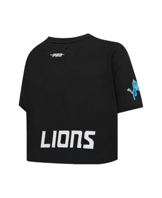 Women's Amon-Ra St. Brown Black Detroit Lions Player Name Number Cropped Boxy T-Shirt