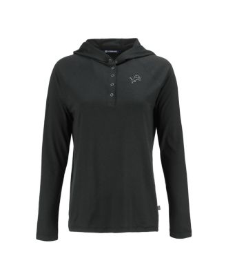 Women's Black Detroit Lions Coastline Epic Comfort Eco Long Sleeve Hoodie T-Shirt