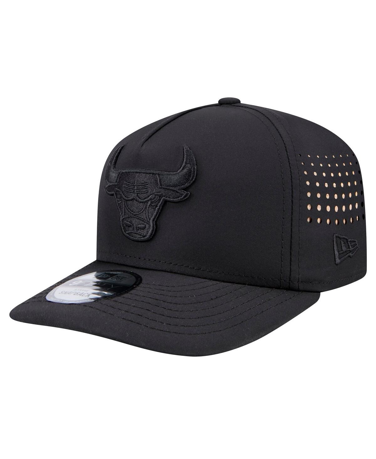 NEW ERA MEN'S BLACK CHICAGO BULLS VENTED 9FIFTY A-FRAME SNAPBACK HAT 