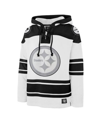 Men's White Pittsburgh Steelers After Image Superior Lacer Pullover Hoodie