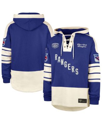 '47 Brand - Men's Blue New York Rangers Blue Line Heritage Lacer Pullover Hoodie