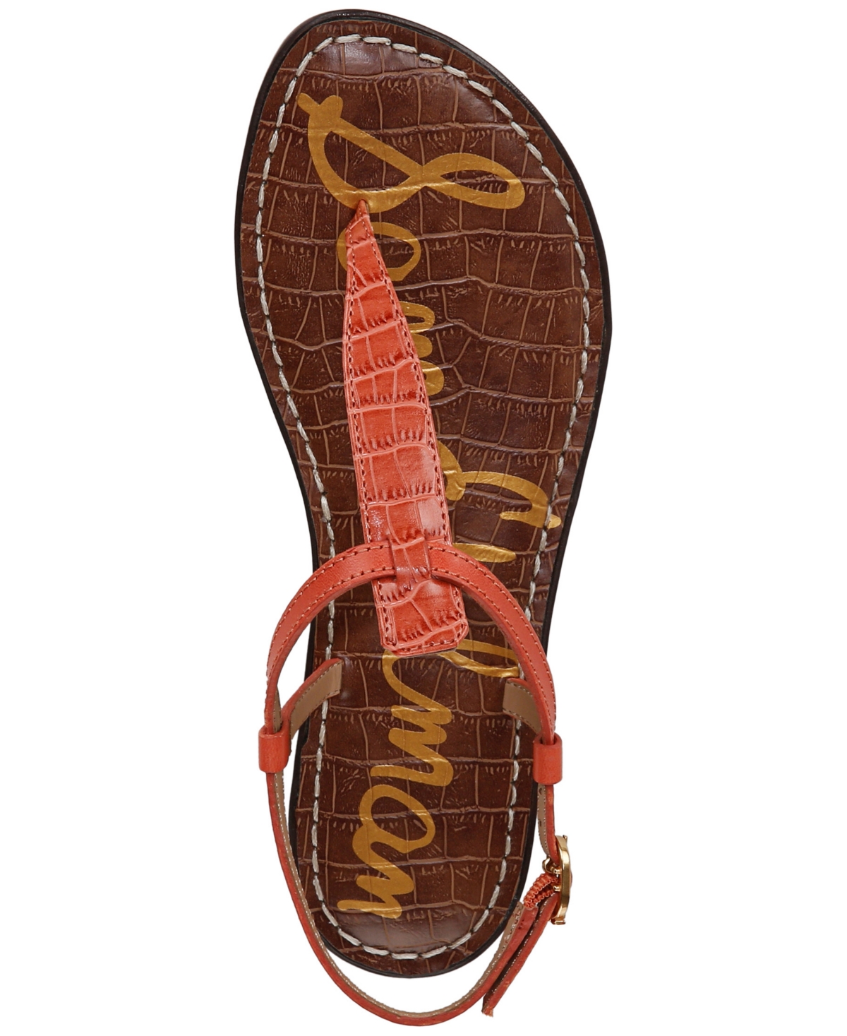 Sam Edelman Gigi Sandal In Orange Sunrise Leather