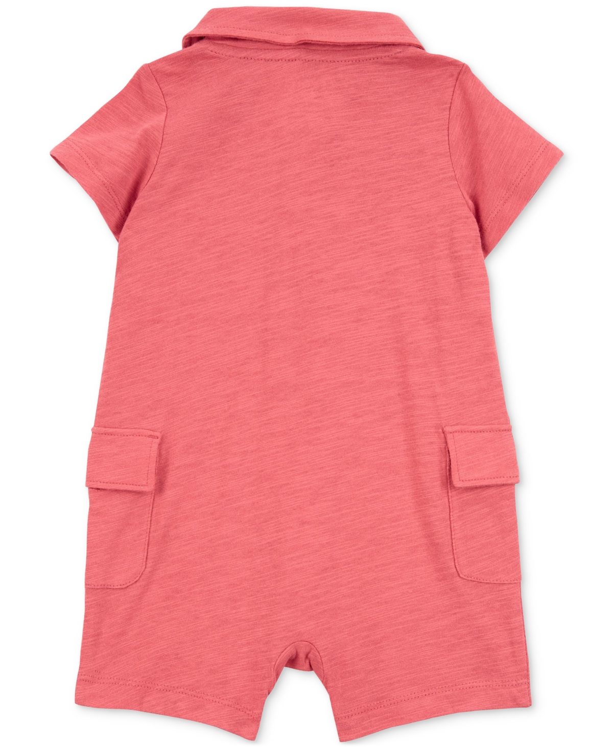 Carter's Baby Boys Polo Cotton Cargo Romper In Red