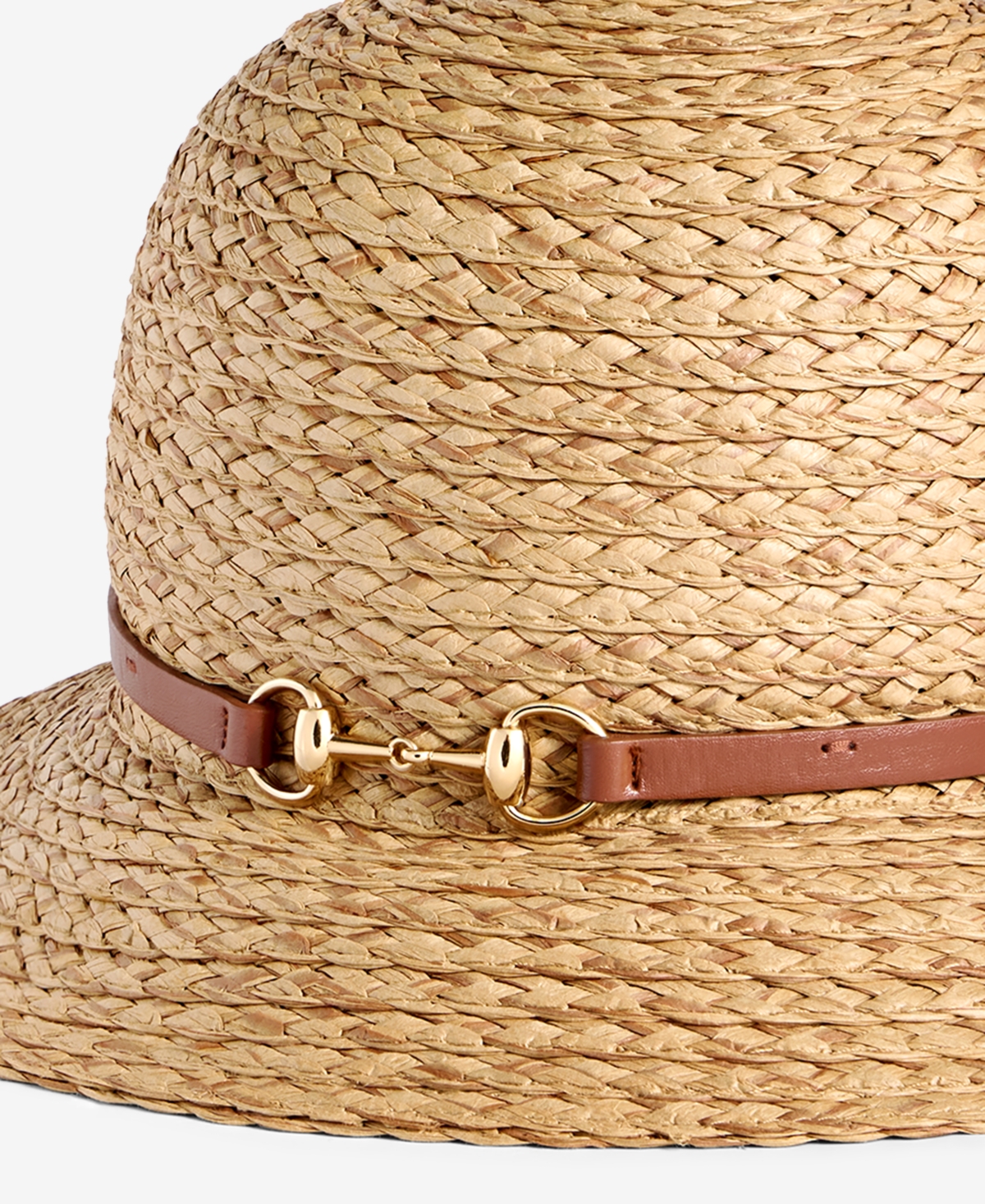 Giani Bernini Two-tone Horsebit Straw Cloche Hat, Exclusively At Macy's In Brown