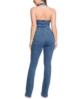 Women's Mia Denim Halter Jumpsuit