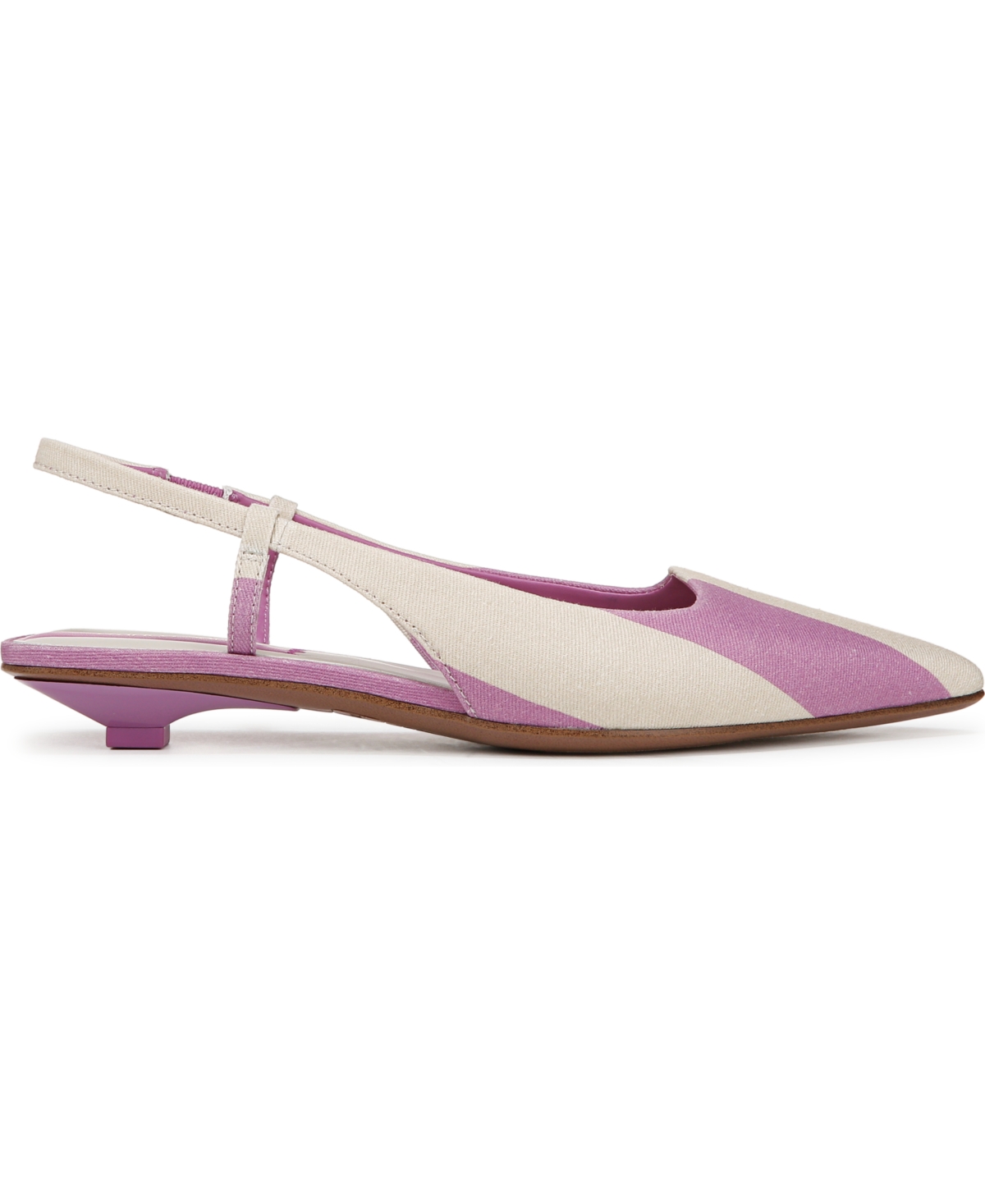 Franco Sarto Palmira Slingback Pointed Toe Pump In Orchid Purple Stripe Fabric