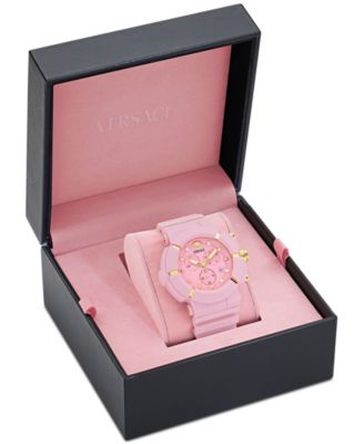 Men's Swiss Chronograph Real Active Pink TPU Strap Watch 45mm