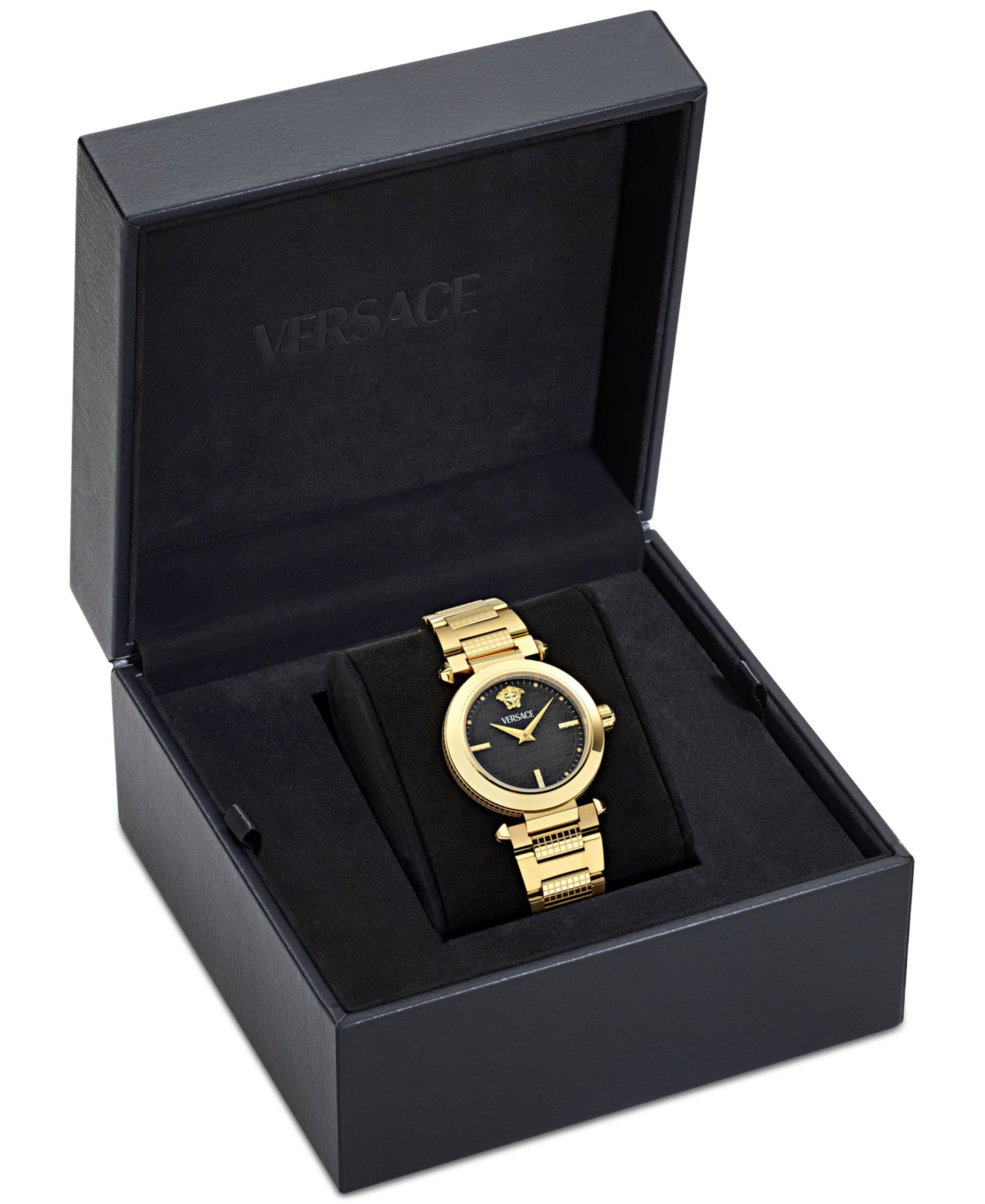 Женские часы Versace Swiss Greek Gold Ion Plated Bracelet Watch 35mm — фото 4