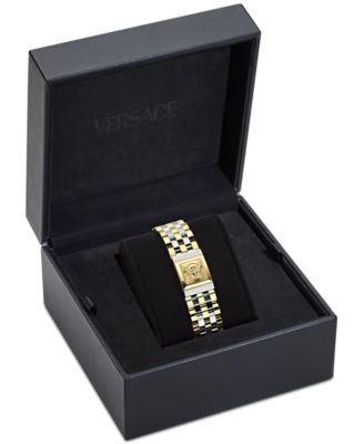 Women's Swiss Reveal Square Two-Tone Stainless Steel Bracelet Watch 18x25mm