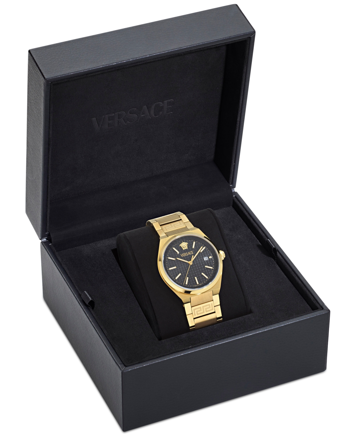 Versace Women's Swiss V-auria Gold Ion Plated Bracelet Watch 39mm In Gold