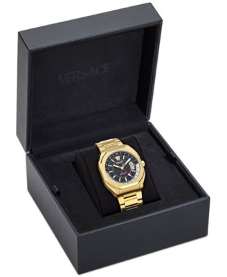 Men's Swiss Automatic V-Contempo GMT Gold Ion Plated Bracelet Watch 40x48mm