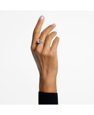 Stilla Rhodium Plated Square Cut Ring