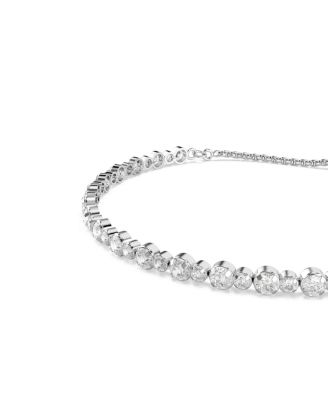 Matrix Mixed Round Cuts White Rhodium Plated Tennis Bracelet