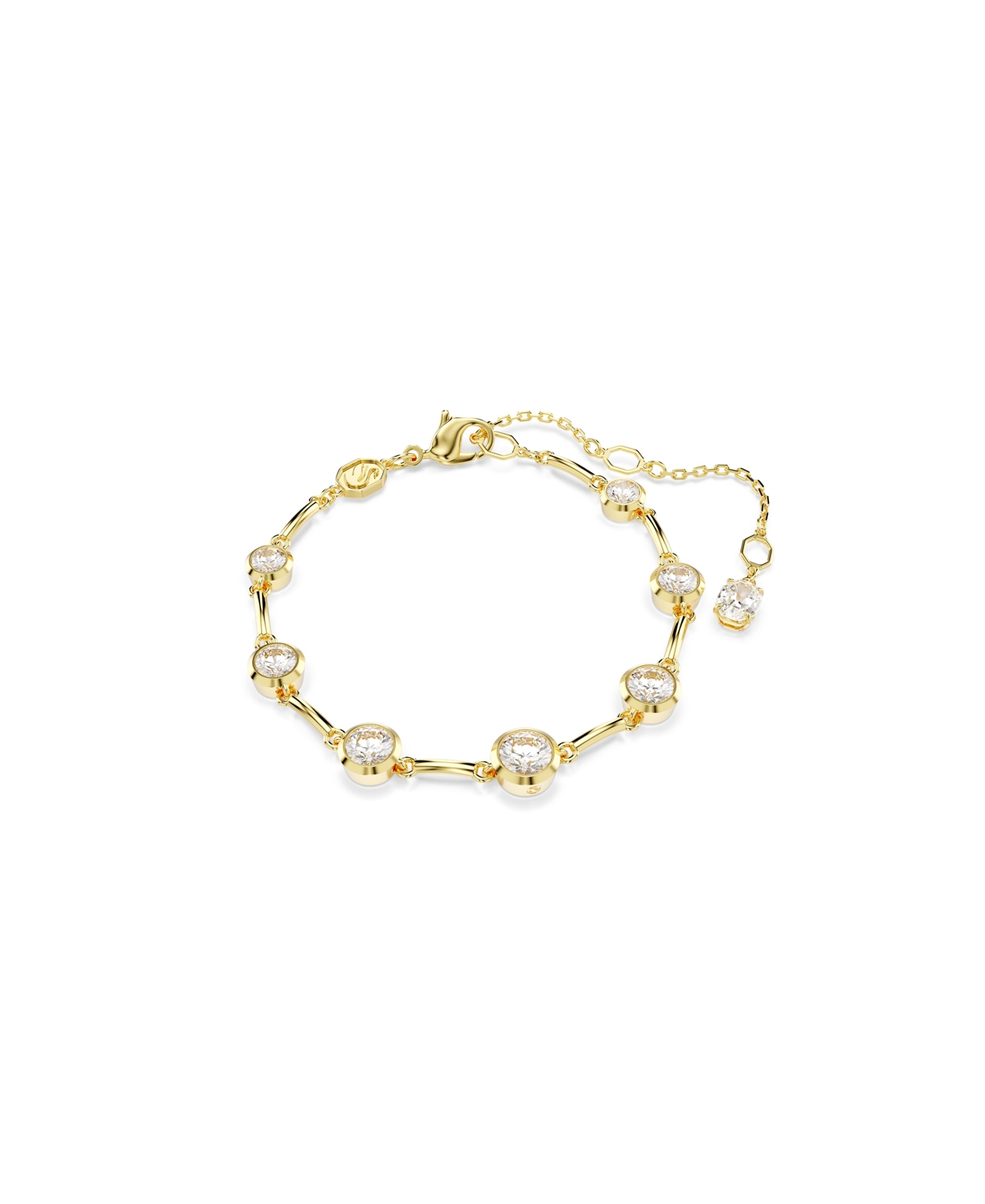 Swarovski Imber Mixed Round Cuts White Gold-tone Plated Tennis Bracelet In White