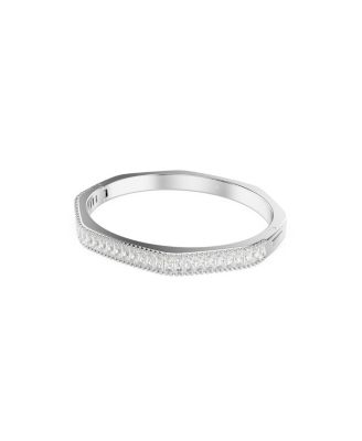 Matrix Baguette Cut White Rhodium Plated Bangle Bracelet