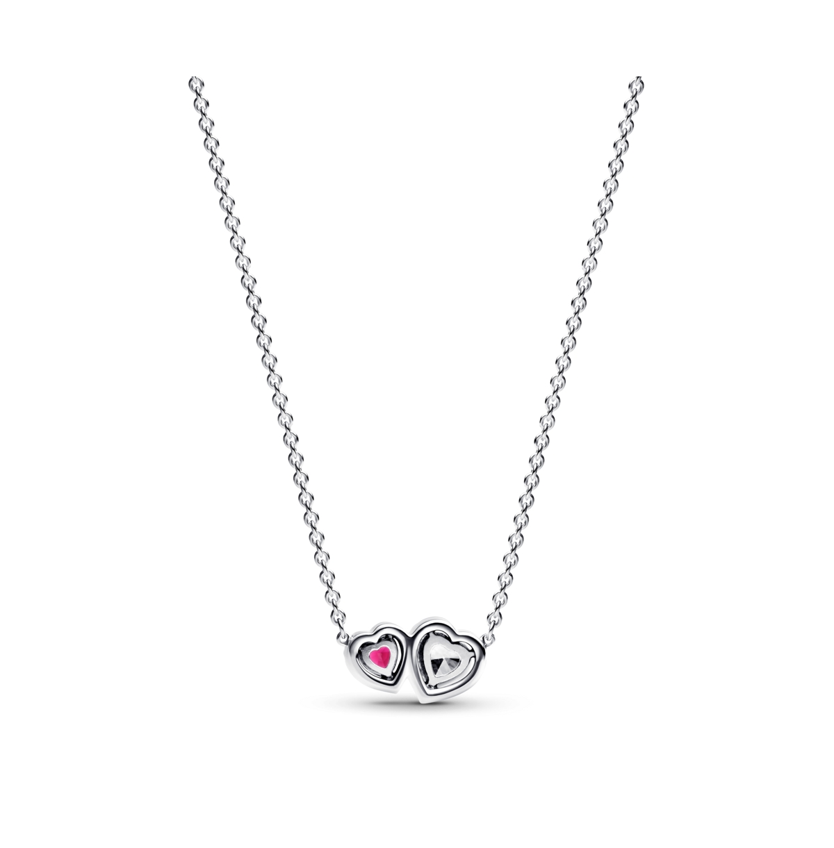 Pandora Sterling Silver Halo Hearts Pendant Necklace In Sterling Silver