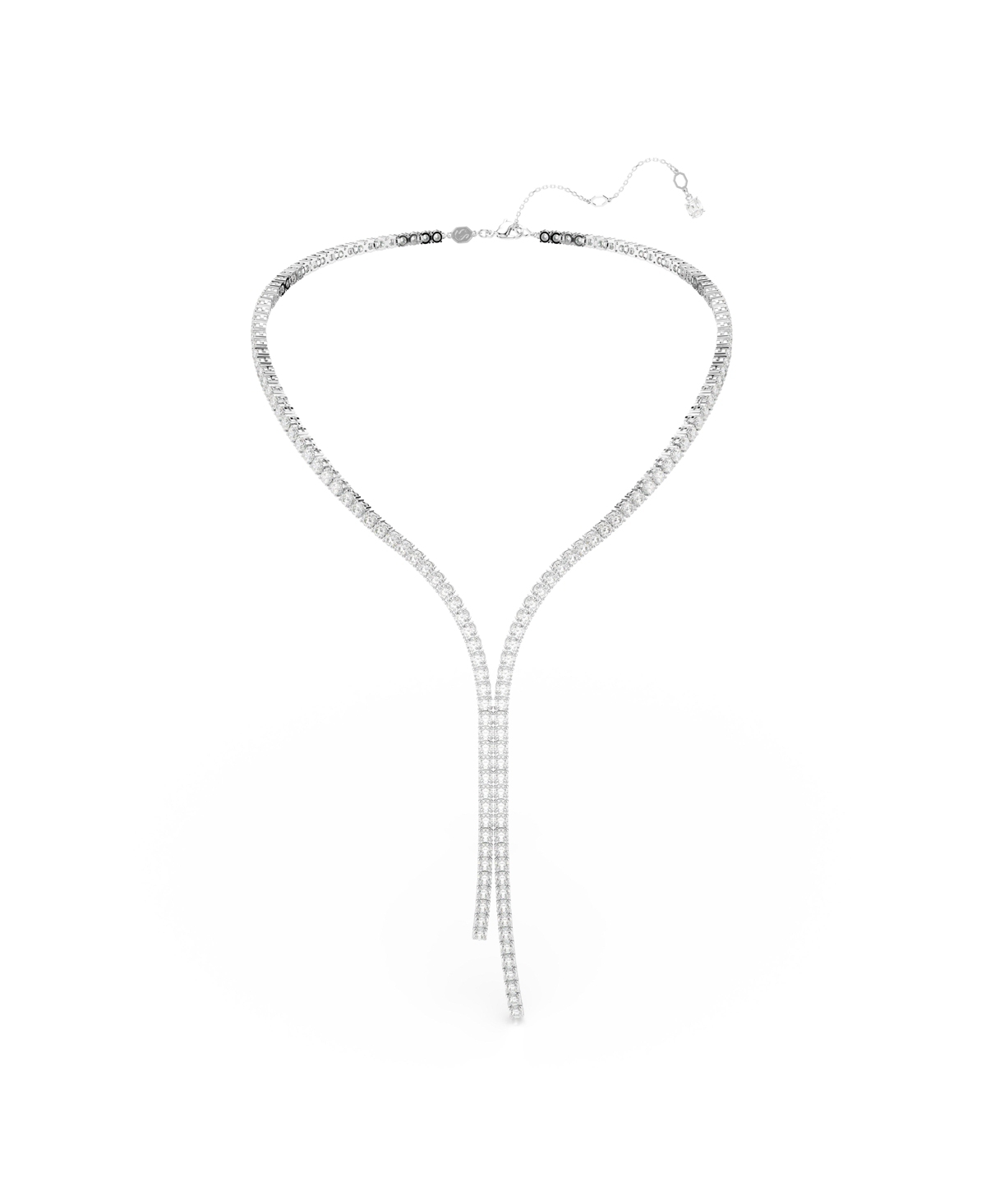 SWAROVSKI MATRIX ROUND CUT WHITE RHODIUM PLATED Y NECKLACE 