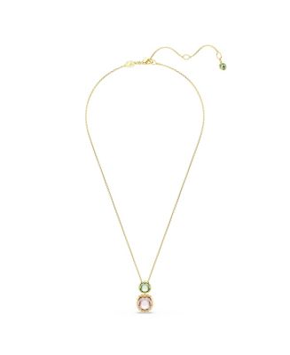 Swarovski Chroma Cushion Cut Multicolored Gold-Tone Plated Pendant ...