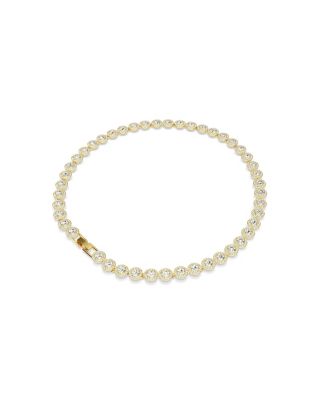 Una Angelic Round Cut White Gold-Tone Plated Tennis Necklace