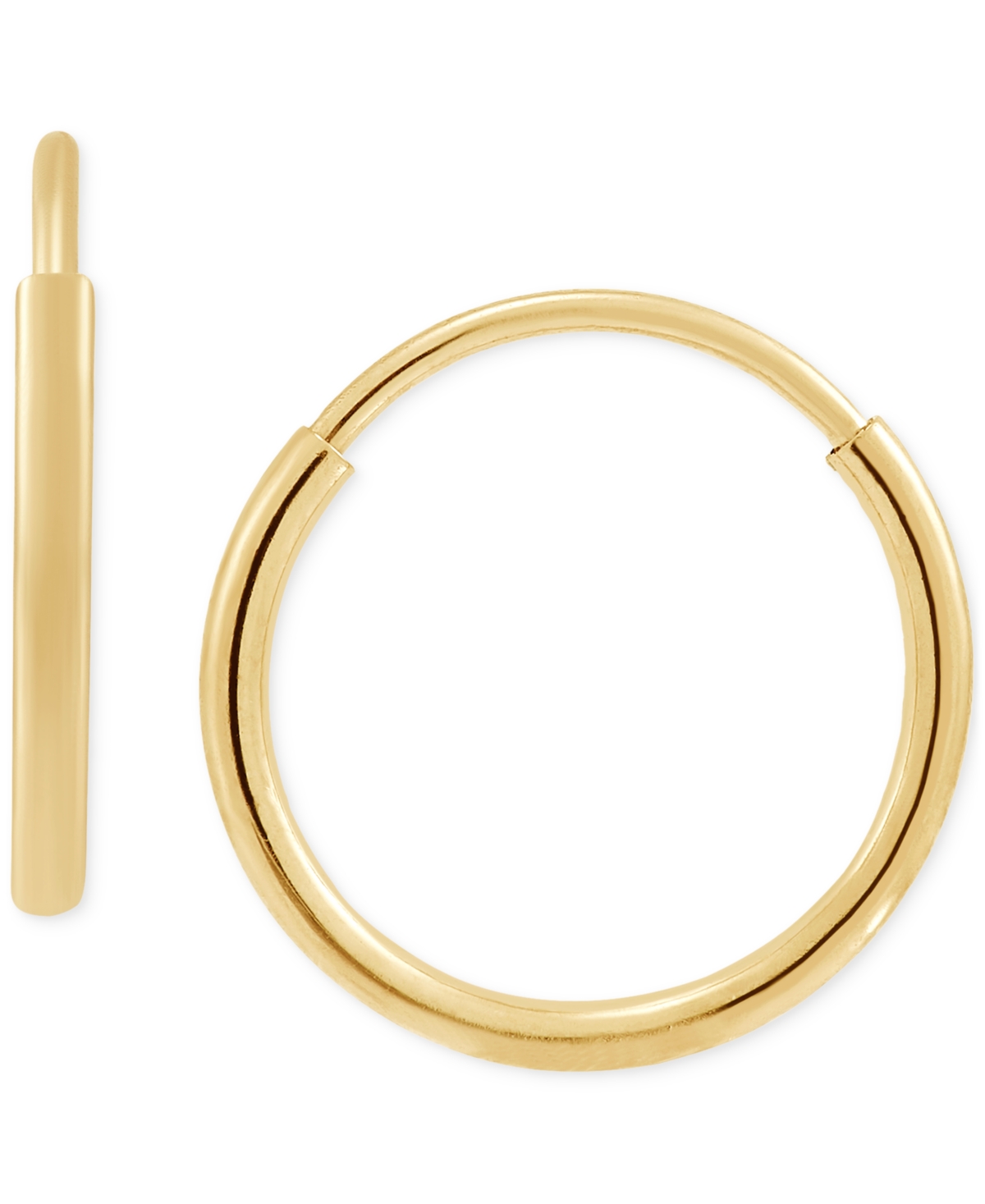 Macy's 2-pc. Set Polished Endless Wire Small Hoop Earrings In 10k Gold In Gold