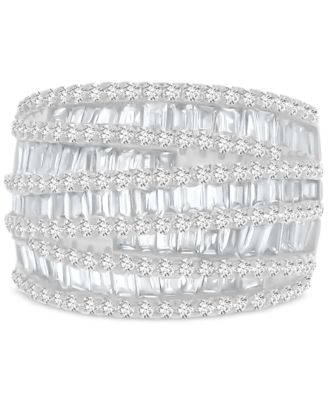 Mixed Cubic Zirconia Multi-Row Ring (4-3/4 ct. t.w.) in 14k Gold over Sterling Silver
