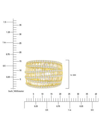 Mixed Cubic Zirconia Multi-Row Ring (4-3/4 ct. t.w.) in 14k Gold over Sterling Silver