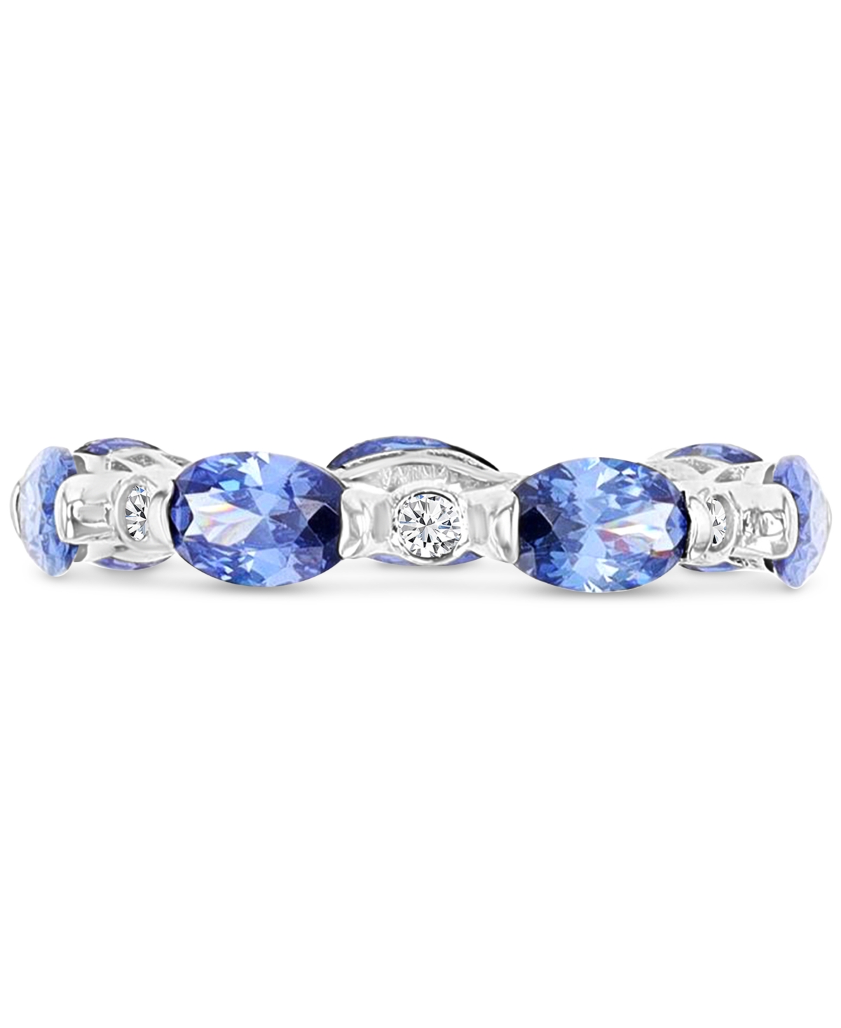 Macy's Blue & White Cubic Zirconia Band Ring (5-7/8 Ct. T.w.) In Sterling Silver In Blue