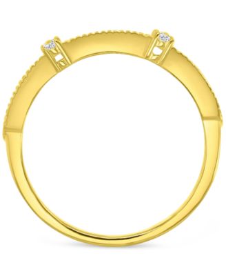 Cubic Zirconia Accent Ring (1/3 ct. t.w.) in 14k Gold over Sterling Silver