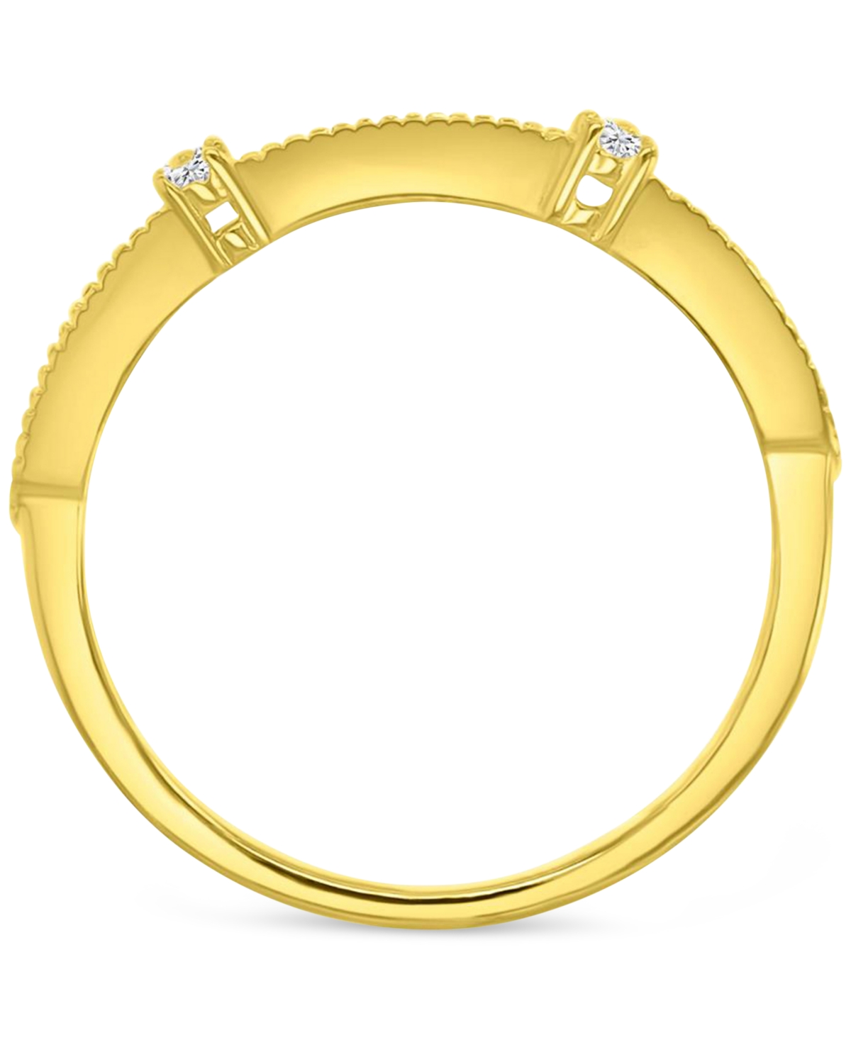 Macy's Cubic Zirconia Accent Ring (1/3 Ct. T.w.) In 14k Gold Over Sterling Silver In Gold