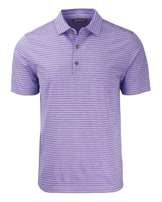 Men's Cutter and Buck Forge Eco Heather Stripe Stretch Recycled Polo