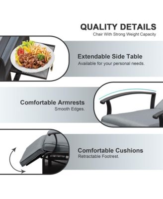 Adjustable Patio Recliner Chair Lounge Chairs