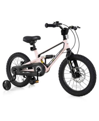 16 Inch Children Bicycle with Training Wheels and Double Disc Brakes Adjustable Seat Magnesium Alloy