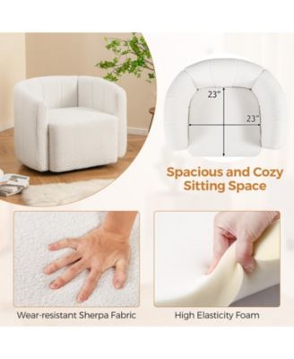 Modern Upholstered Sherpa Accent Chair with Curved Backrest and Armrests