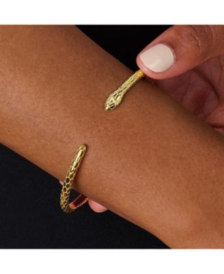 Adjustable Snake Cuff in 14K Gold-Plated  Brass